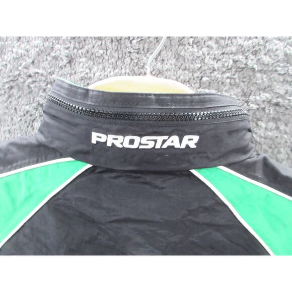 NWOT Vintage Prostar Pro Star Hidden Hood Men's Small Nylon Jacket Green & Black - Picture 9 of 15